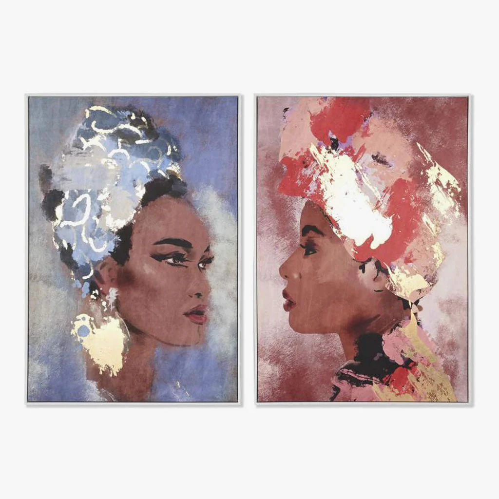 Conjunto de 2 Quadros Retrato Feminino 2A