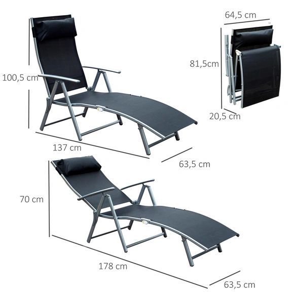 Gartenliege, Metall, BxHxT: 137 x 100,5 x 63,5 cm
