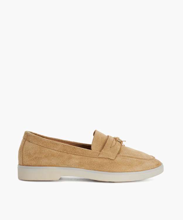 Grinning Sand - Suede Casual Tassel Trim Loafers