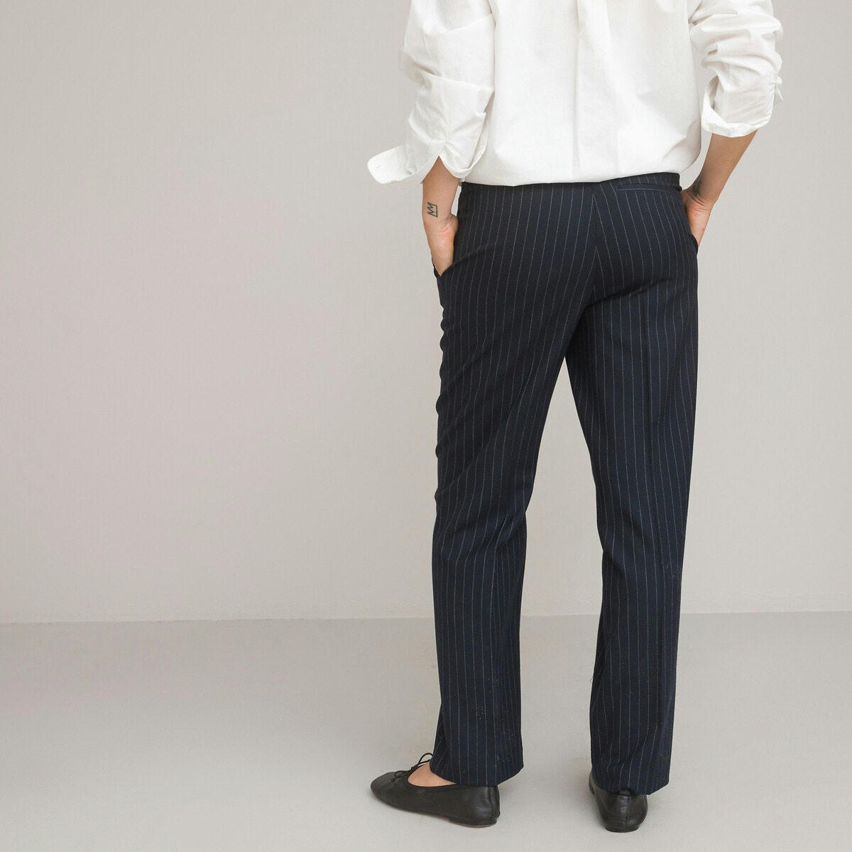 Pantalon de grossesse droit à rayures
