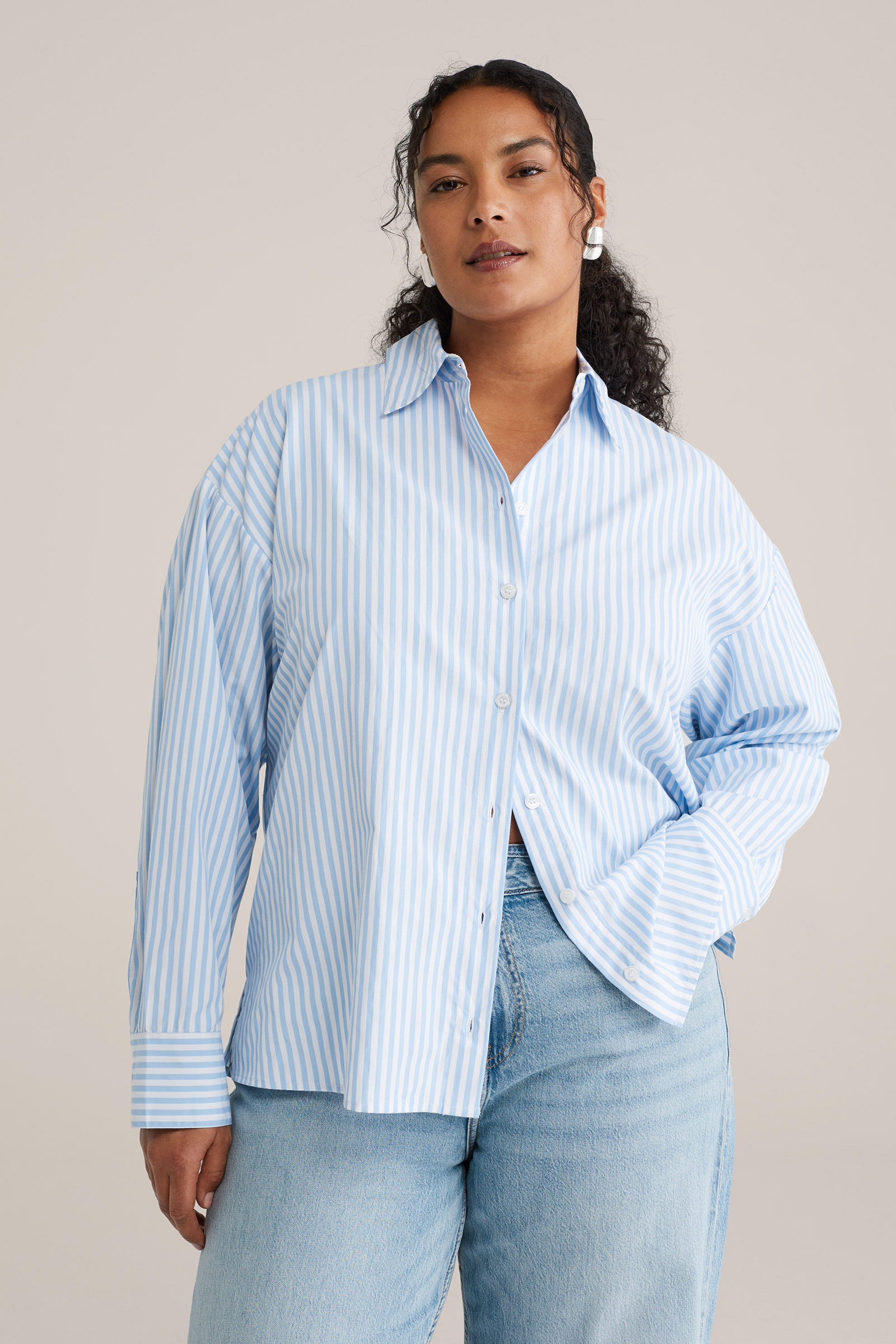 Dames gestreepte blouse - Curve