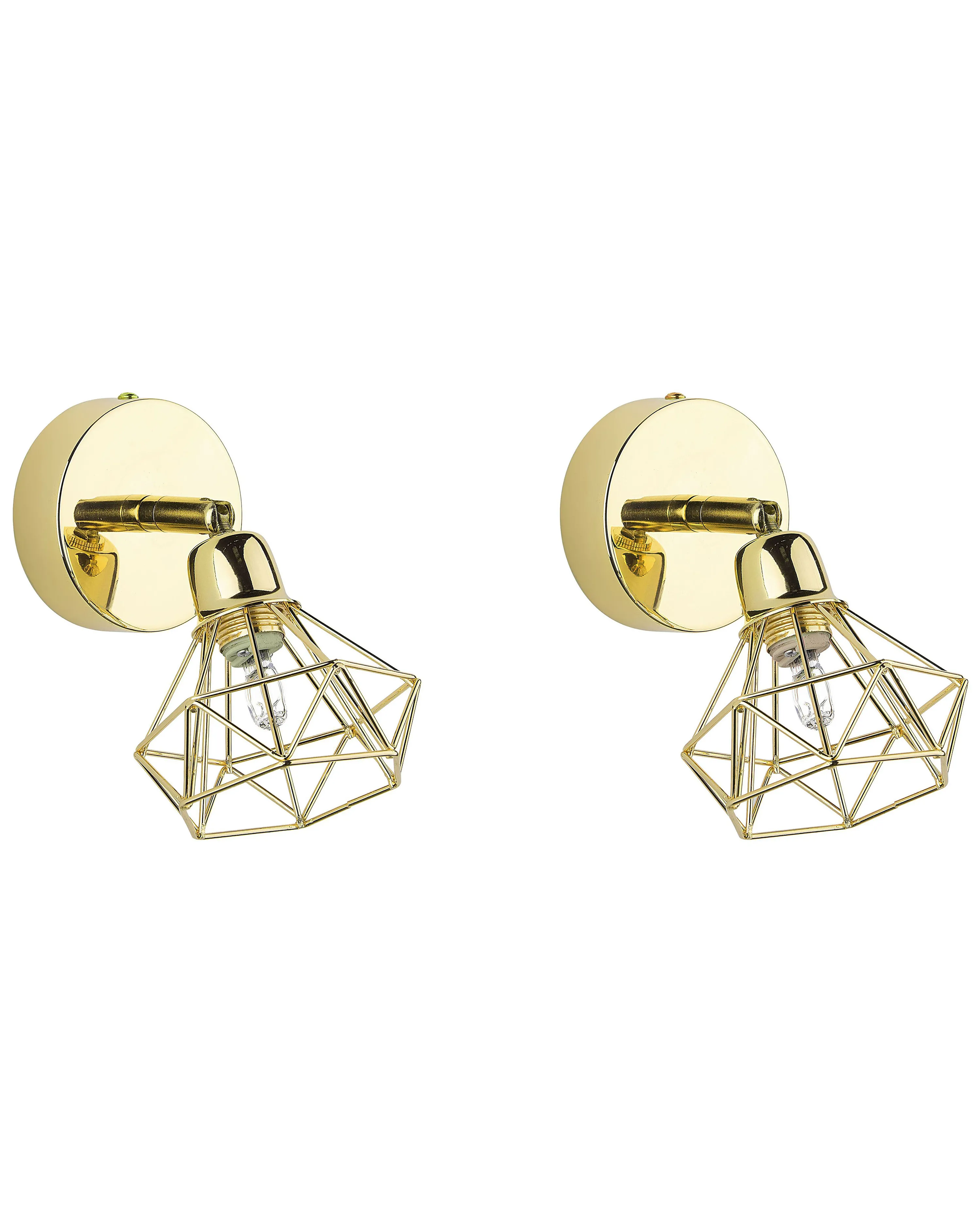 Set of 2 Spotlight Lamps ERMA Adjustable Metal Gold