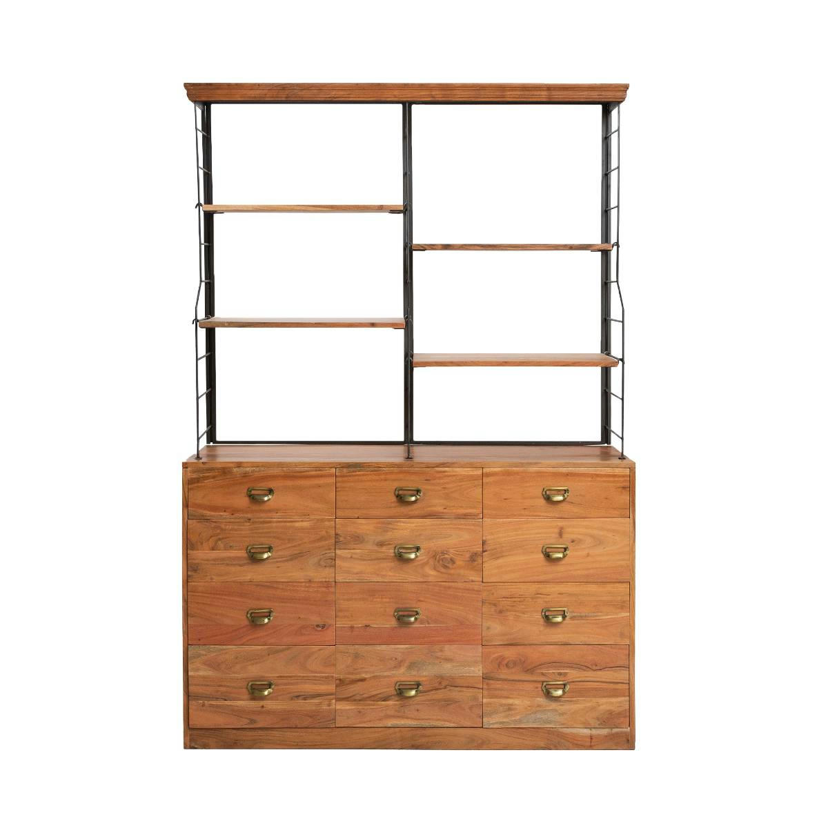 MAGDA - Bibliothèque en bois marron 132 cm