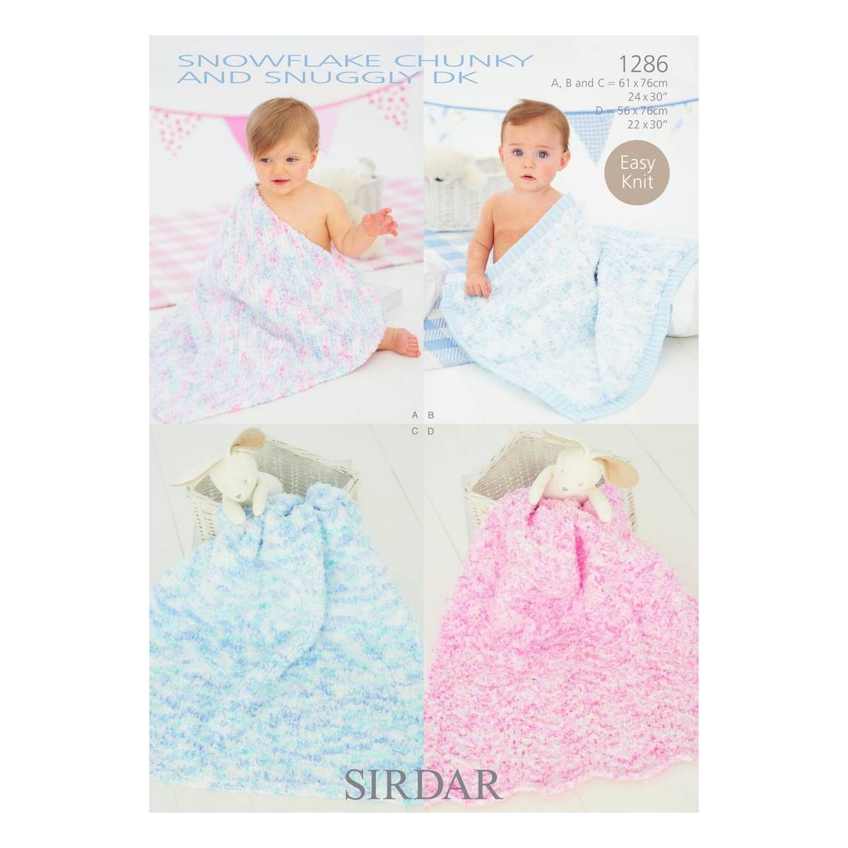 Sirdar Snowflake Chunky and Snuggly DK Blanket Digital Pattern 1286