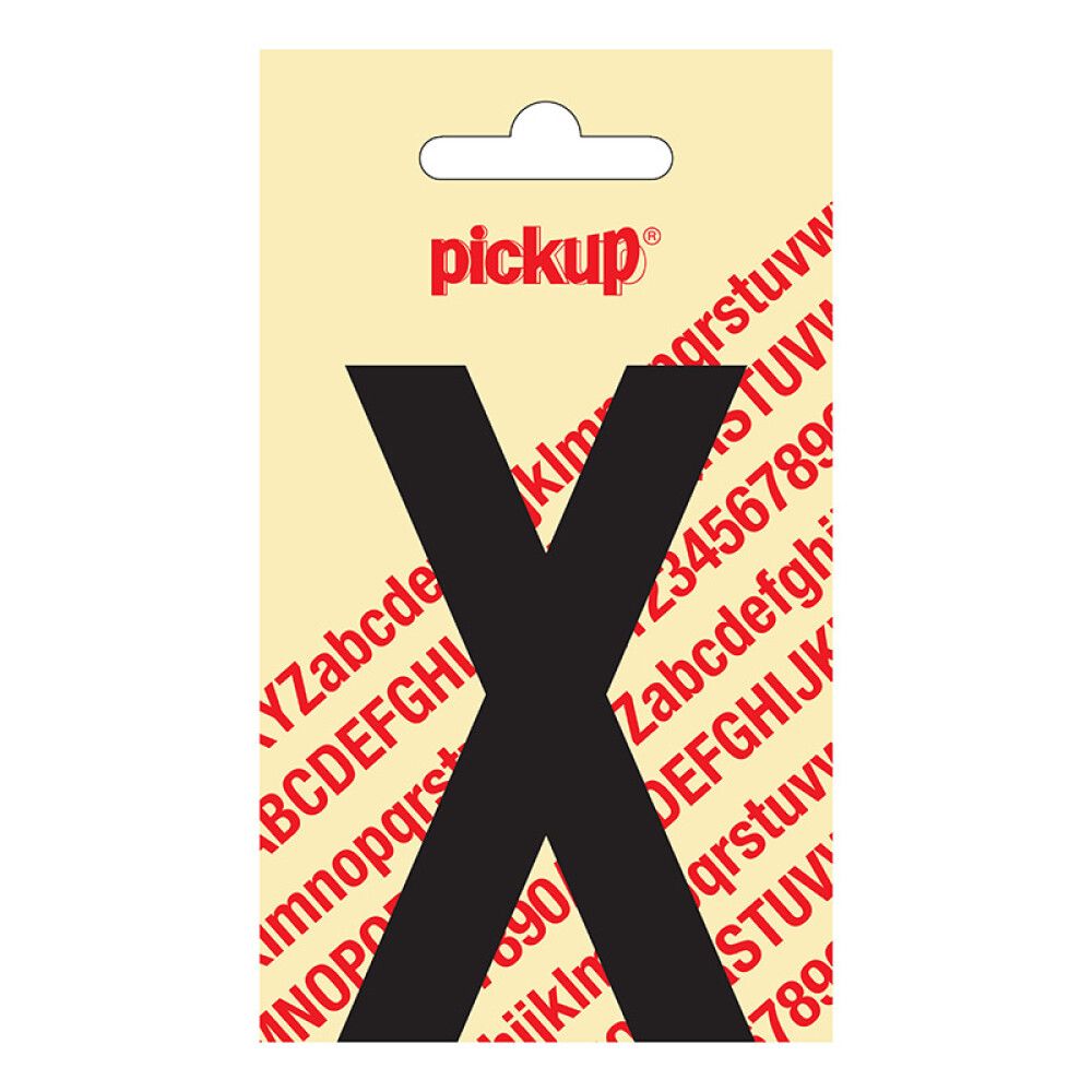 BOKSTAV PICKUP NOBEL X SVART 90 MM SELVKLEBENDE