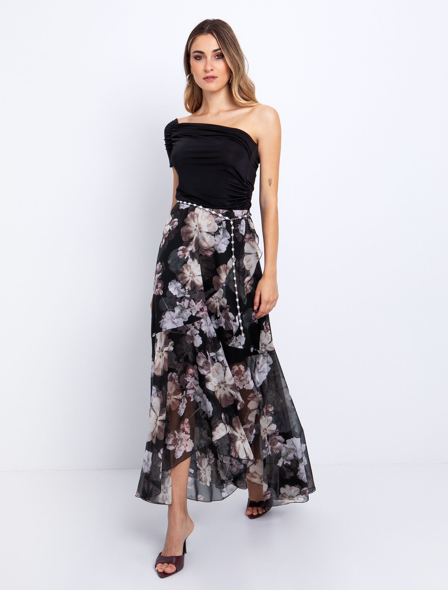 One shoulder τοπ με σούρες