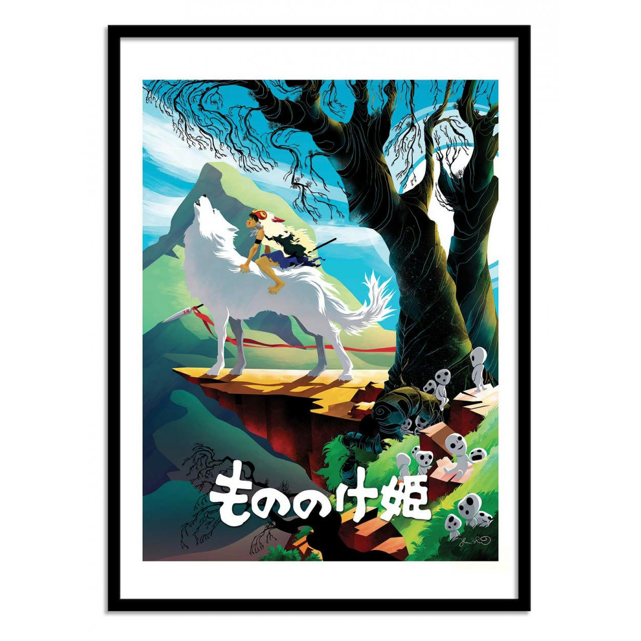 JOSHUA BUDICH - PRINCESS MONONOKE -  Affiche d'art 30 x 40 cm