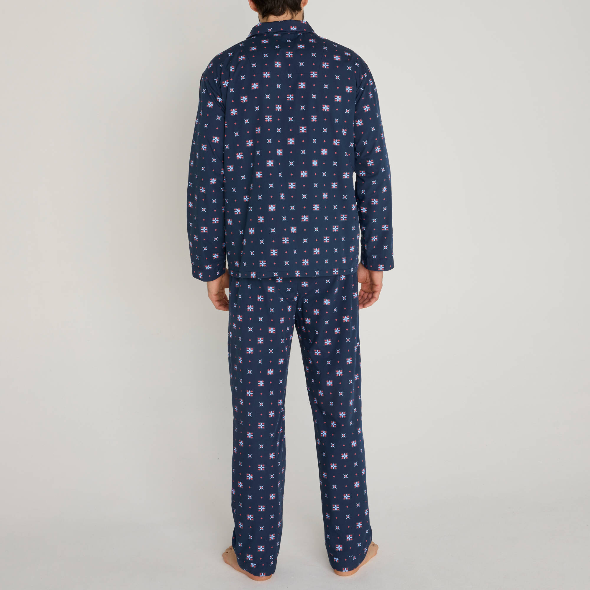 Pyjama imprimé popeline polyester/coton