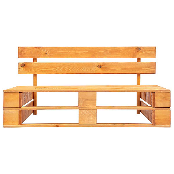 Banc de jardin meuble de patio bois marron Helloshop26