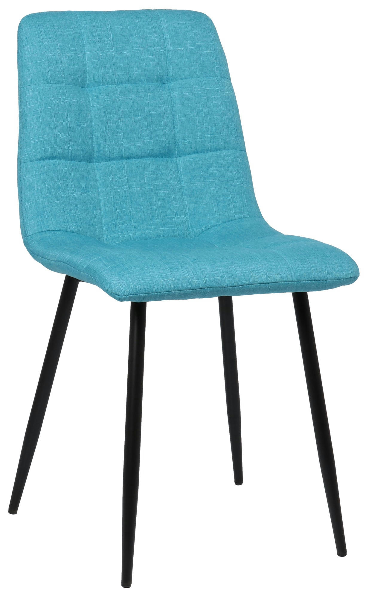 TILDE - Chaise de salle à manger avec pieds en métal en tissu Turquoise