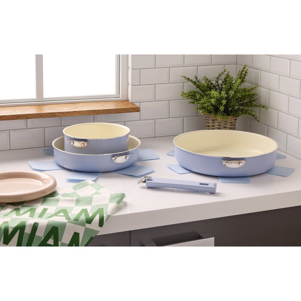 Batterie de cuisine blanc tous feux et accessoires 6 pièces Ø18/24/28cm