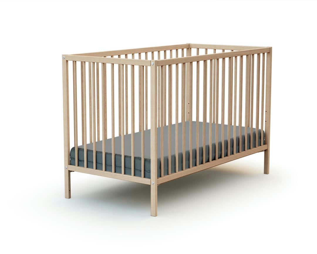 - Lit bébé 60x120 hêtre brut