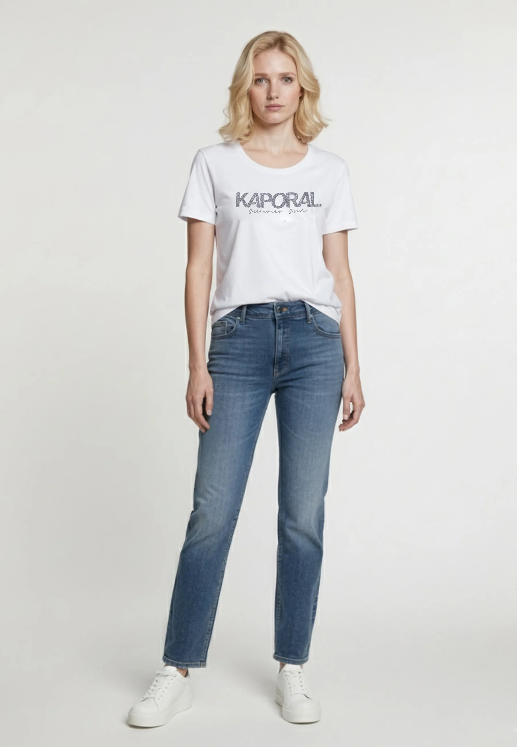 T-shirt manches courtes slim blanc coton stretch JASIC