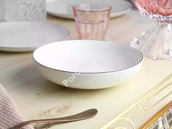 Komplet talerzy na 6 osób (18 el.) Bogucice - Base Platin 1183