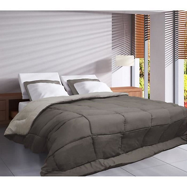 CALGARY Couette chaude Microfibre 400g/m² Taupe &Lin 140x200cm