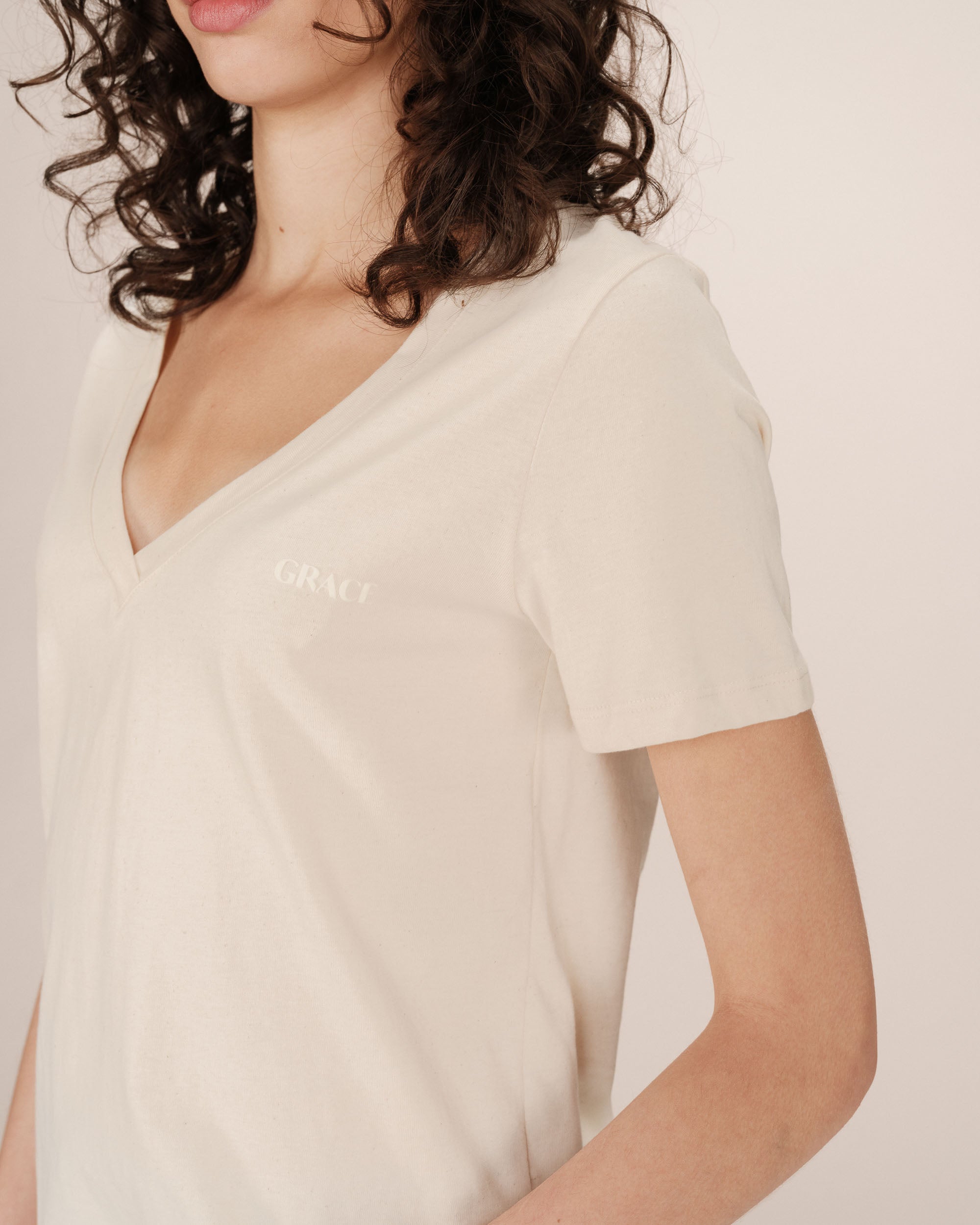 T-shirt a message beige Samory