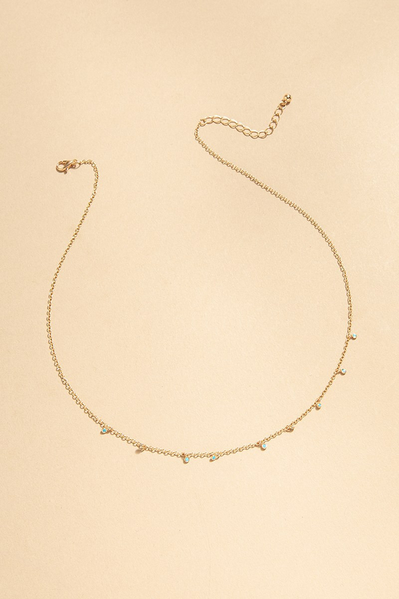 Emma Turquoise Charm Station Necklace