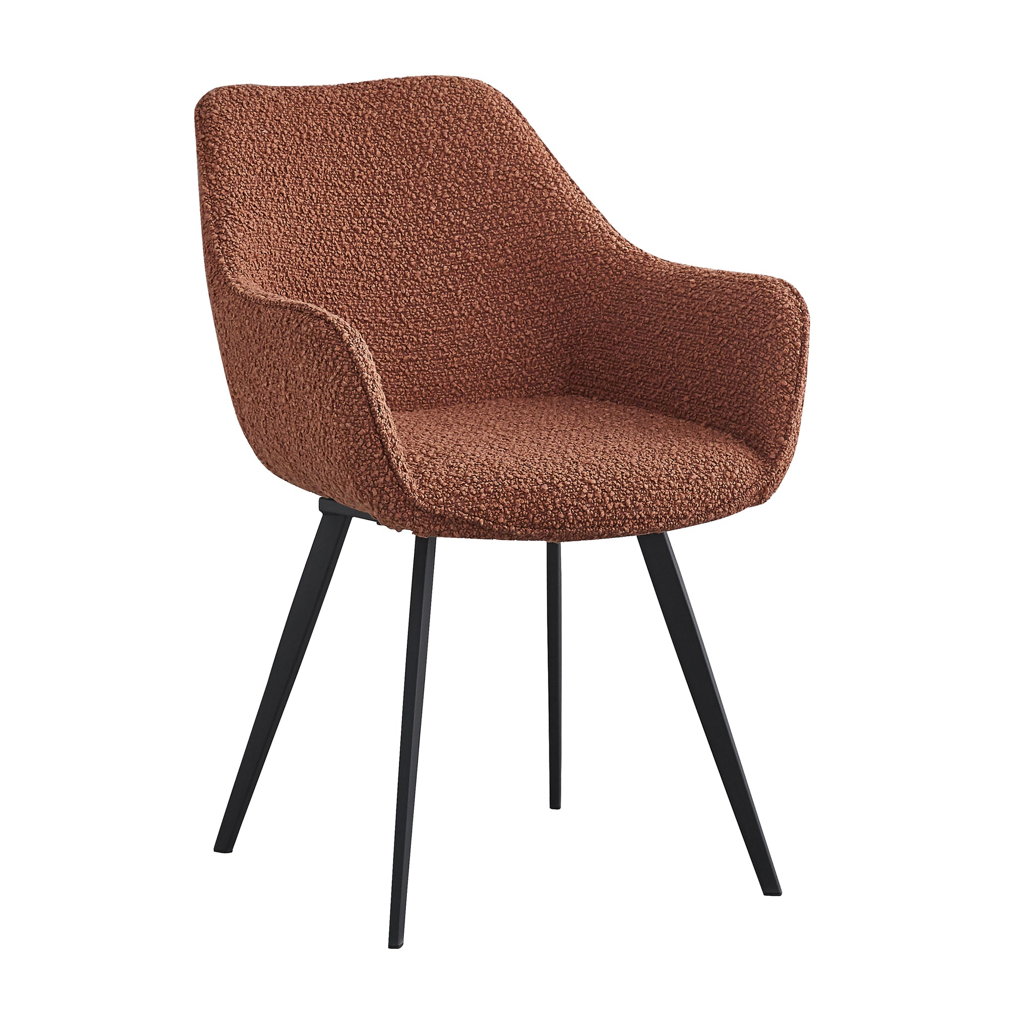 Livingfurn eetkamerstoel Luca boucle - Leaf Brown - 2 stuks