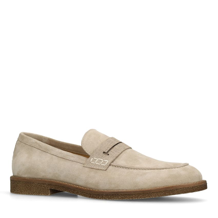 Manfield Beige suède loafers