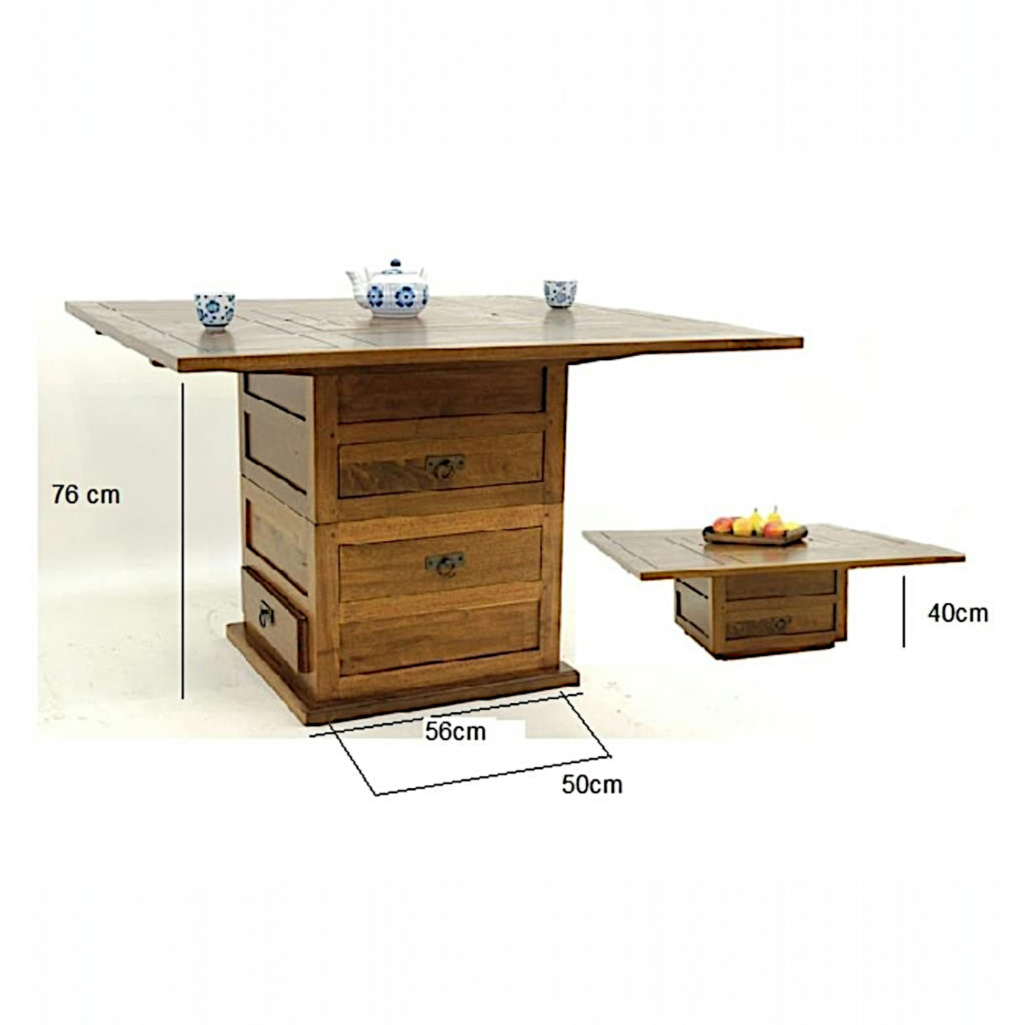 Table basse transformable en table à manger 110 MAORI
