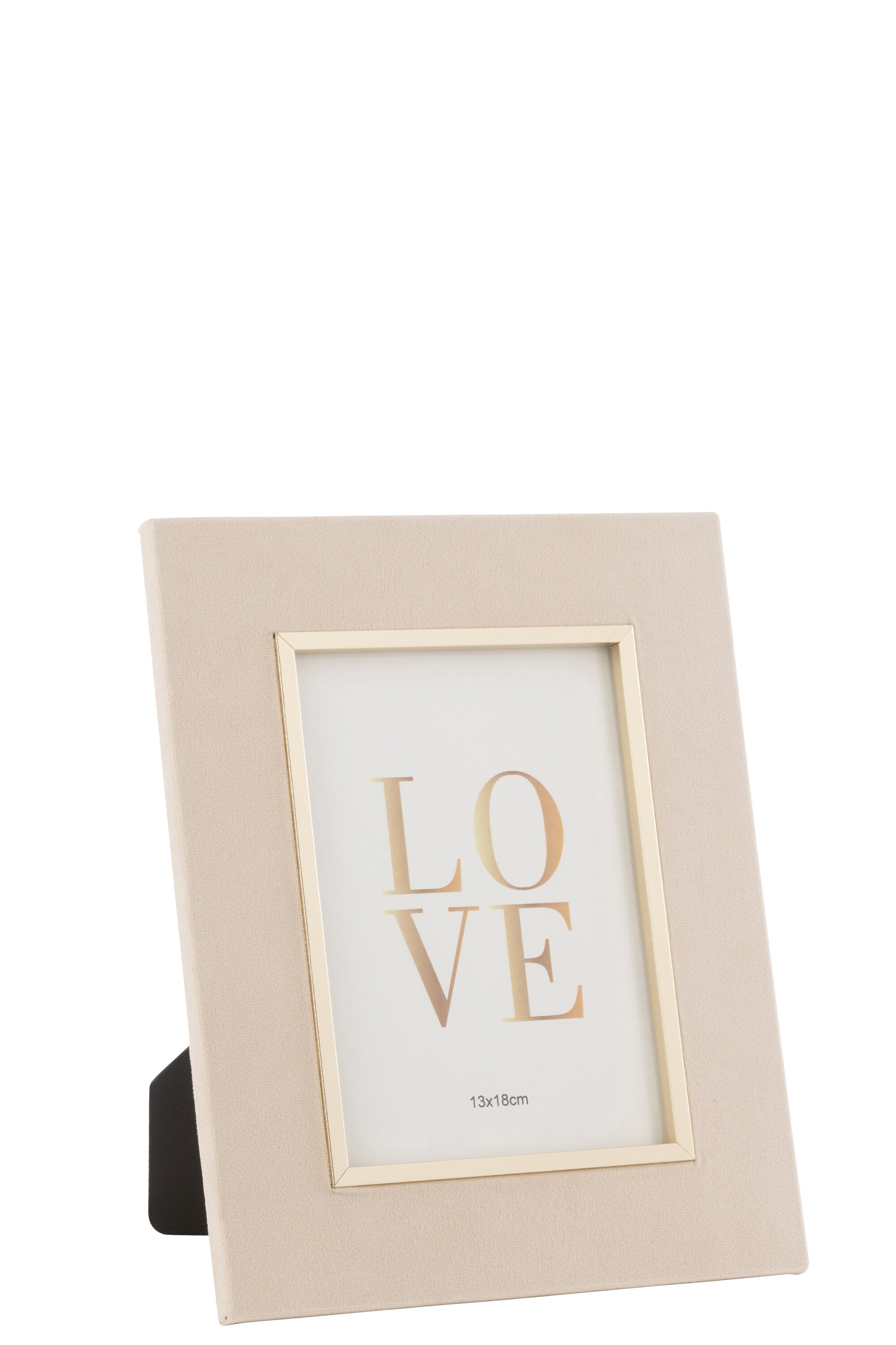 J-Line fotolijst Dita - fluweel - beige - medium