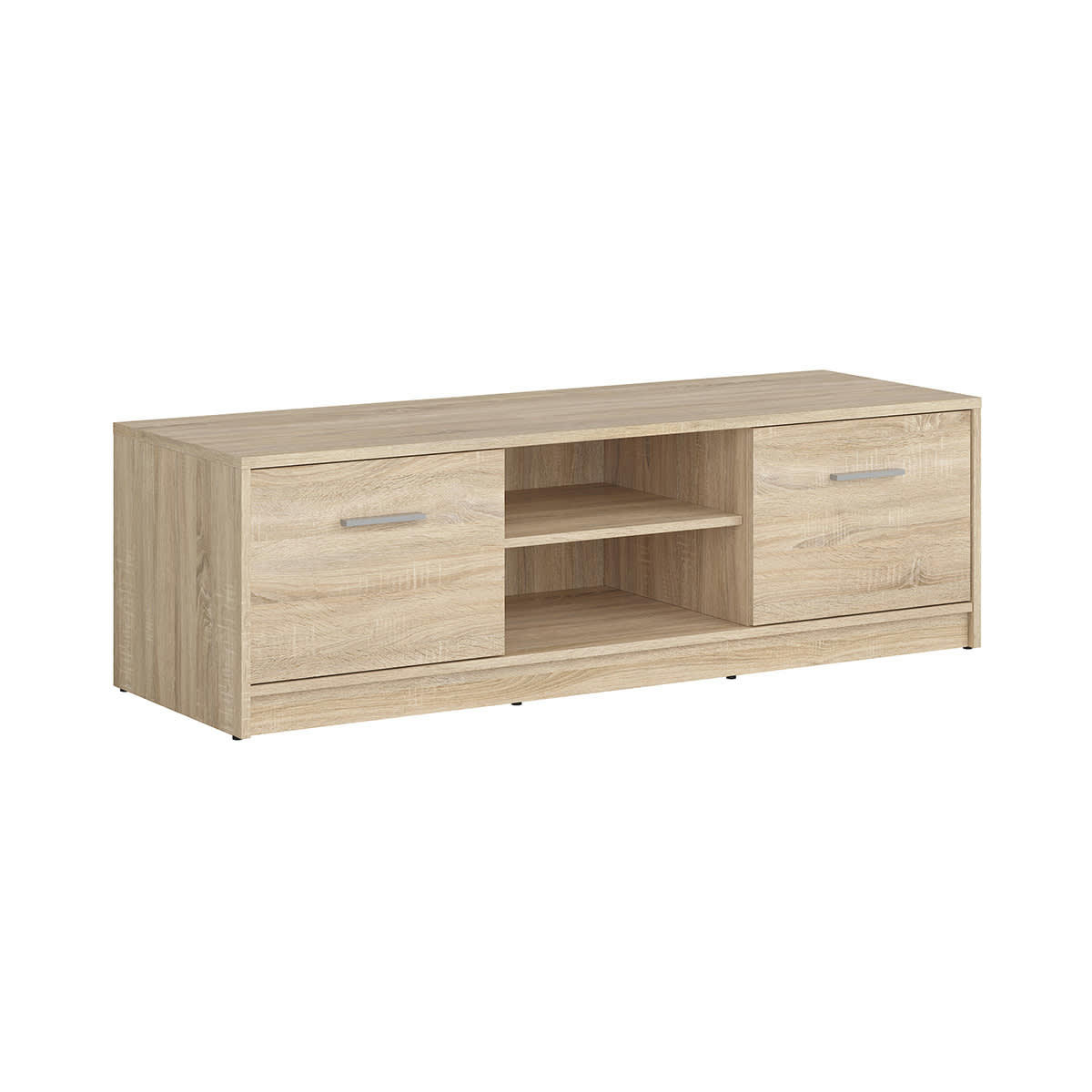 - Meuble TV 2 portes 138 cm stratifiés naturel