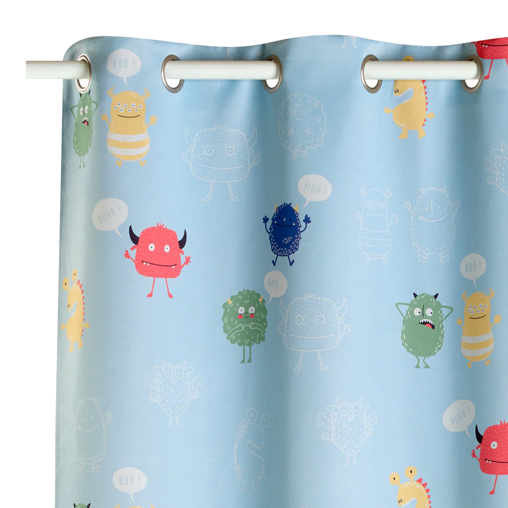 4MURS Rideau occultant CUTE MONSTER multicolore 140 x 250 cm
