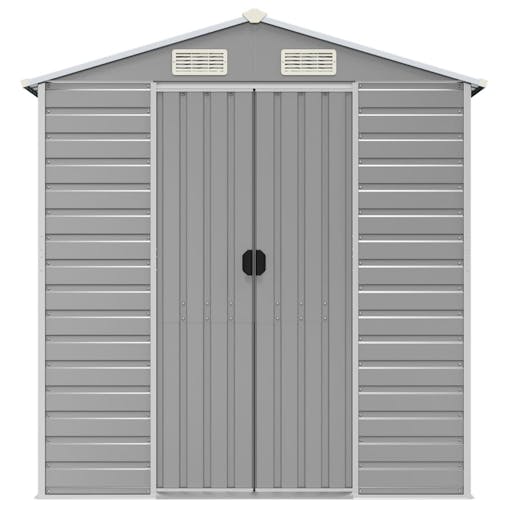 NNEVL Garden Shed Light Grey 191x300x198 cm Galvanised Steel