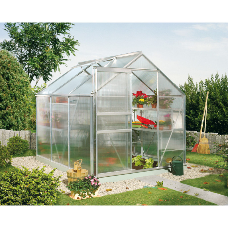 Serre en polycarbonate Calypso aluminium anodisé 4,4 m² VITAVIA