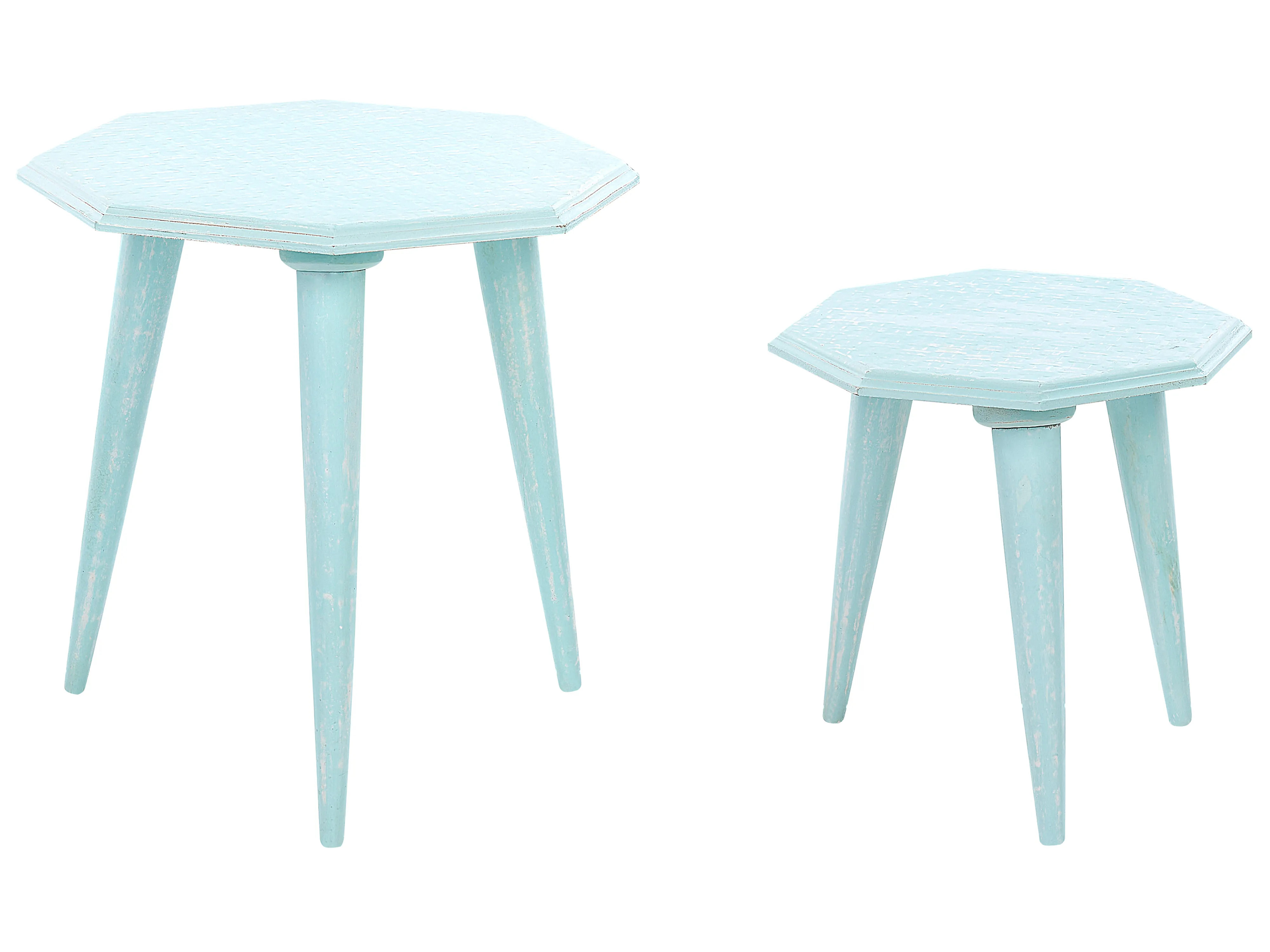 Set of 2 Side Tables KANRI Light Blue