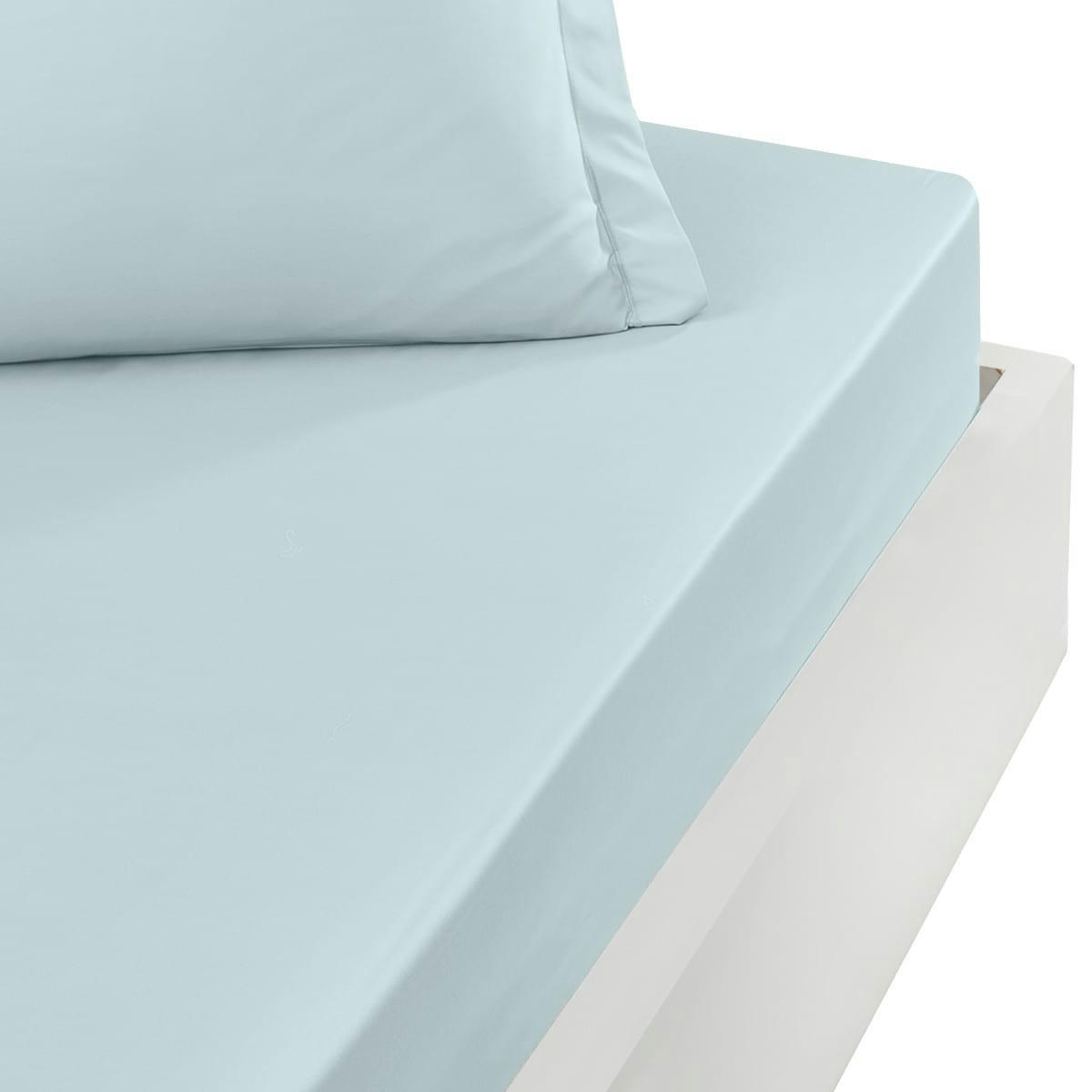 SOFT PERCALE - Drap housse en percale bonnet 40cm Nuage 180x200 cm
