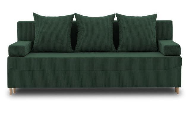 Kanapa rozkładana, sztruks, PANORA, 191x92x92 cm, zieleń | TYLETEGOTU