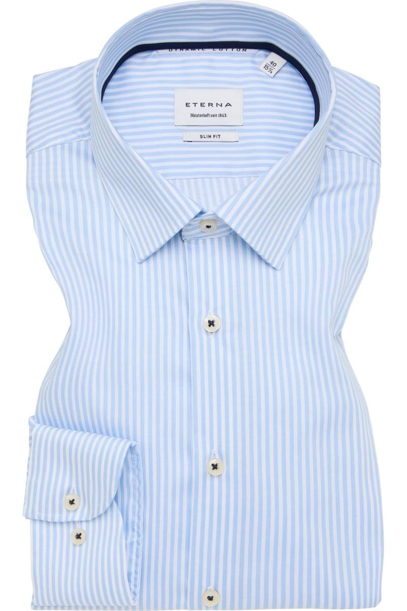 ETERNA Slim Fit Hemd blau, Gestreift