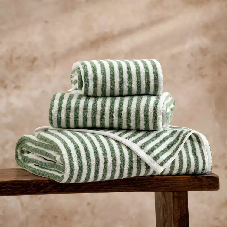 Yard Hebden Stripe Hand Towel - Forest
