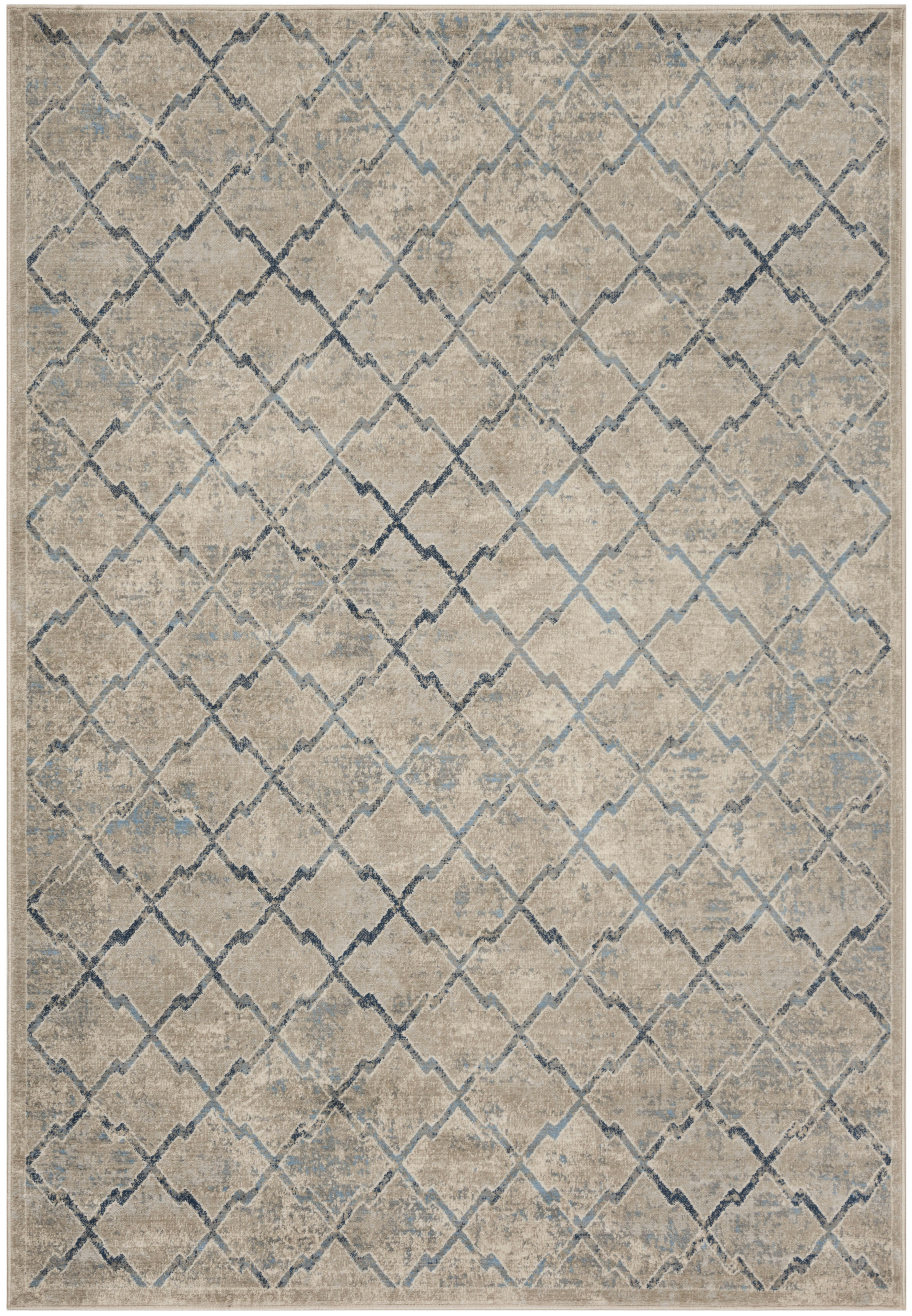 BRENTWOOD - Tapis de salon interieur en gris clair & bleu, 160 x 229 cm