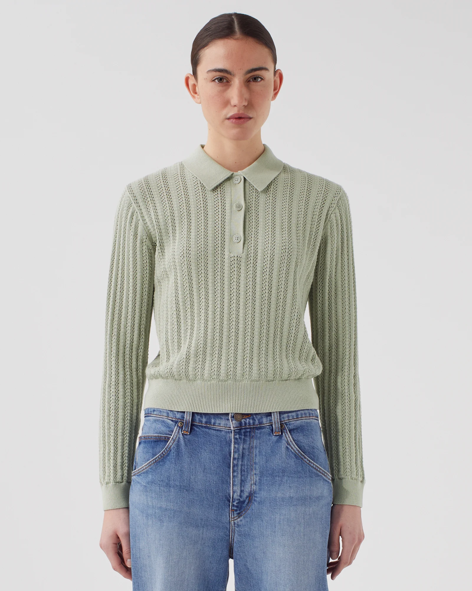 Pull col polo en coton