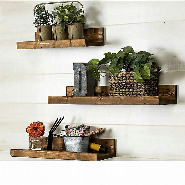 Etagère murale à rebord - bois d'épicéa, 3 tailles AVIALA