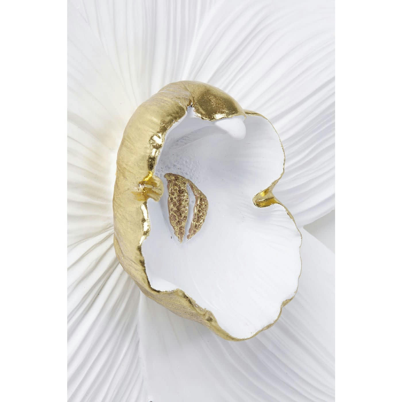 - Déco murale orchidée blanche et dorée en polyrésine H54
