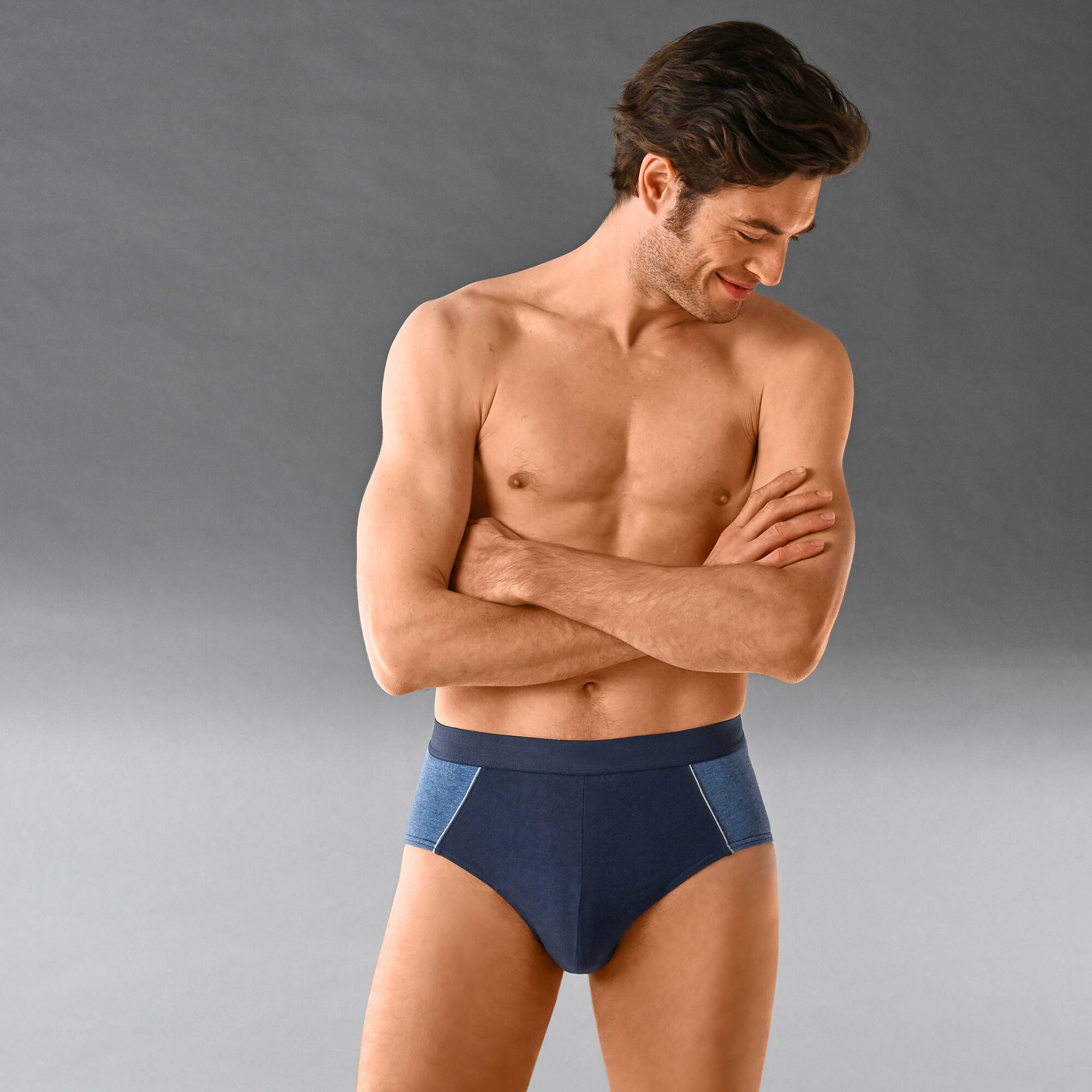 Slip fermé bicolore, taille haute - lot de 4