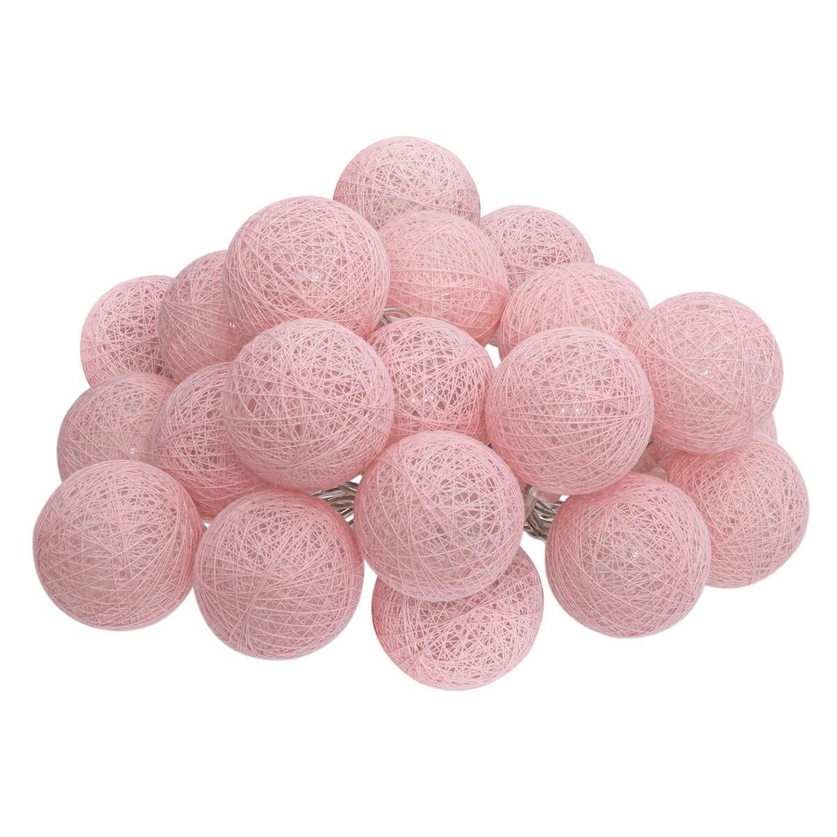 Girlanda COTTON BALLS 20 lampek LED różowa 435 cm