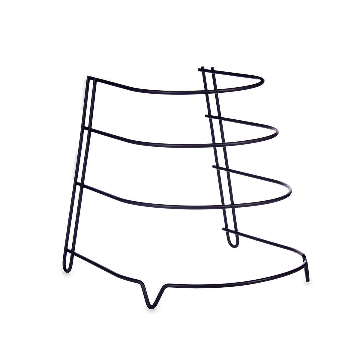 Suporte preto em metal para frigideiras