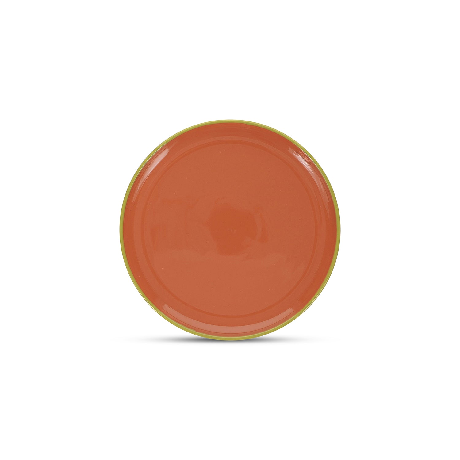 Ona - Plat bord 26xH2,5cm oranje/groen Duo - Set van 4