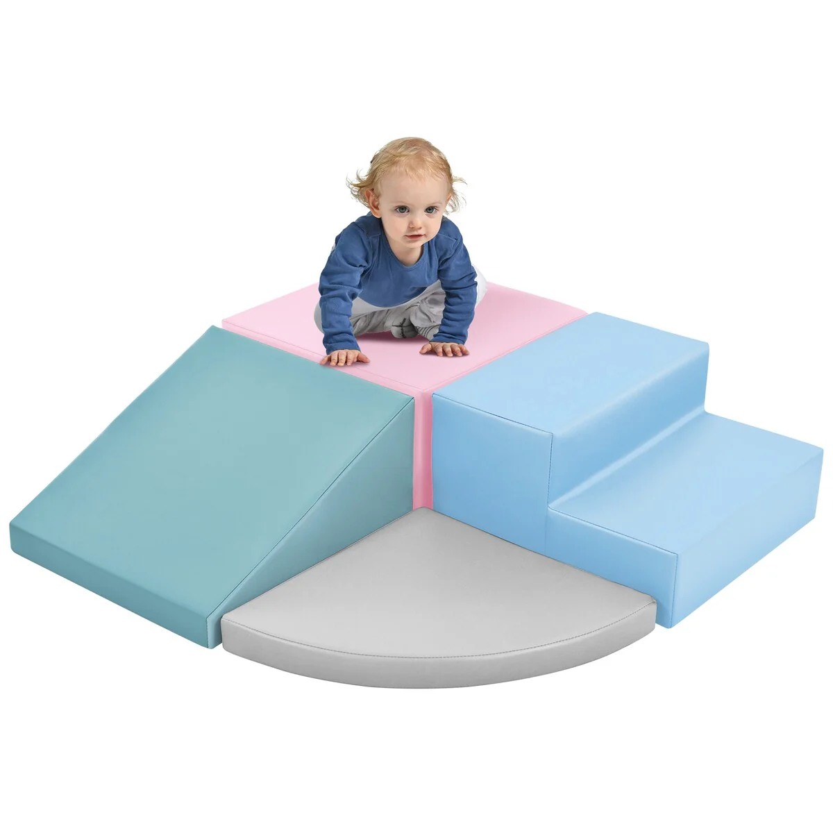 Climb and Crawl Foam Playset,Safe Soft Foam Nugget Block for Infants,Preschools,Toddlers,Kids Crawling,Climbing Play Structure