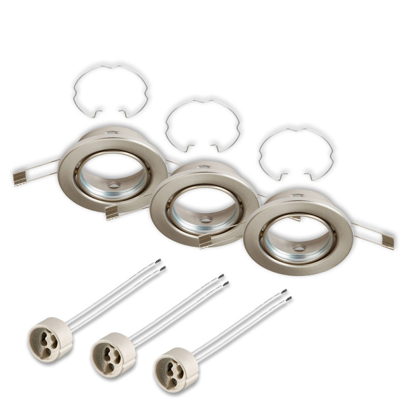 Spot encastrable nickel GU10 IP23 9 W 3 pièces BRILONER