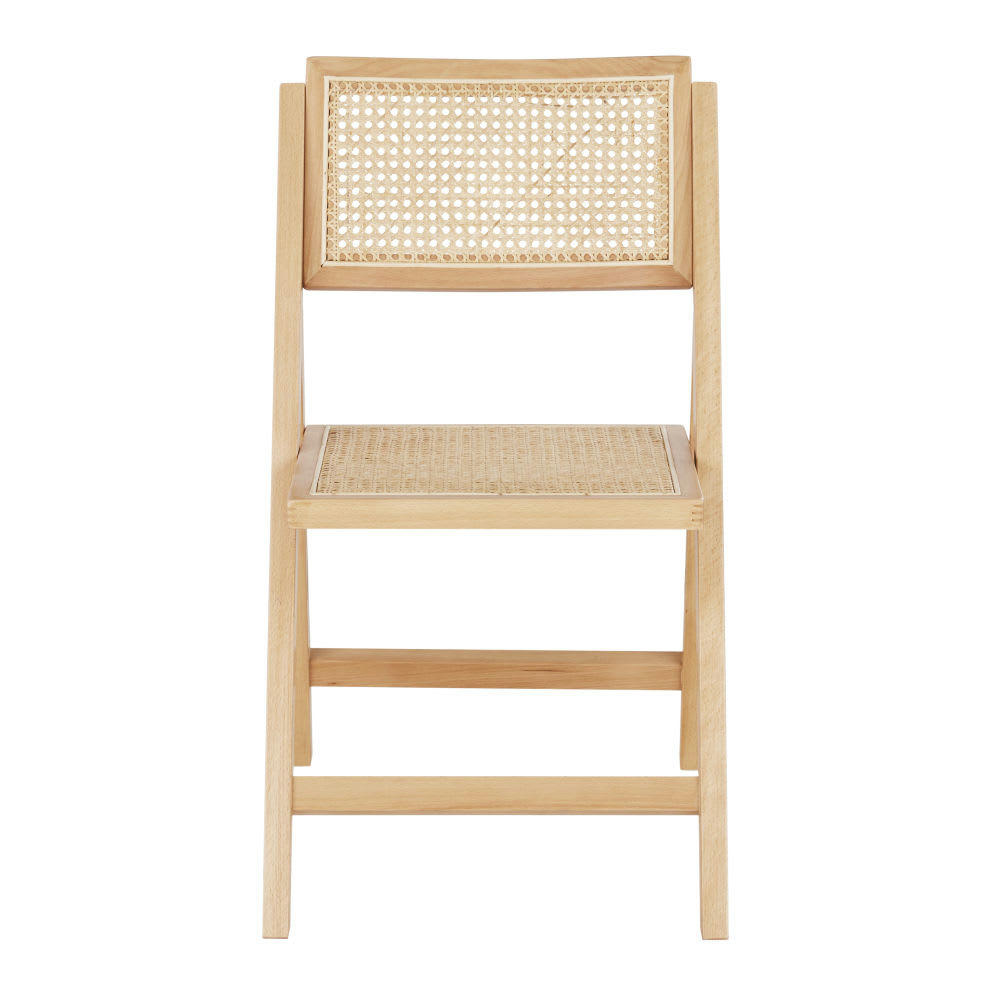 Ayame - Chaine pliante en bois de hêtre cannage en rotin