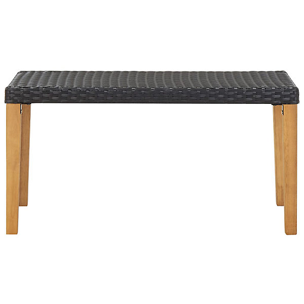 Banc de jardin meuble de patio resine noir Helloshop26