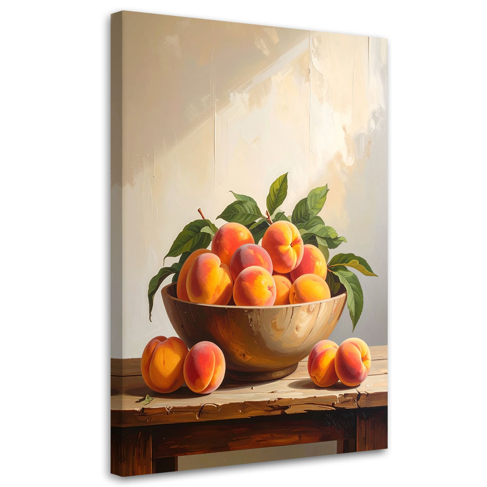 Obraz pionowy do kuchni jadalni restauracji, Brzoskwinie owoce 20x30