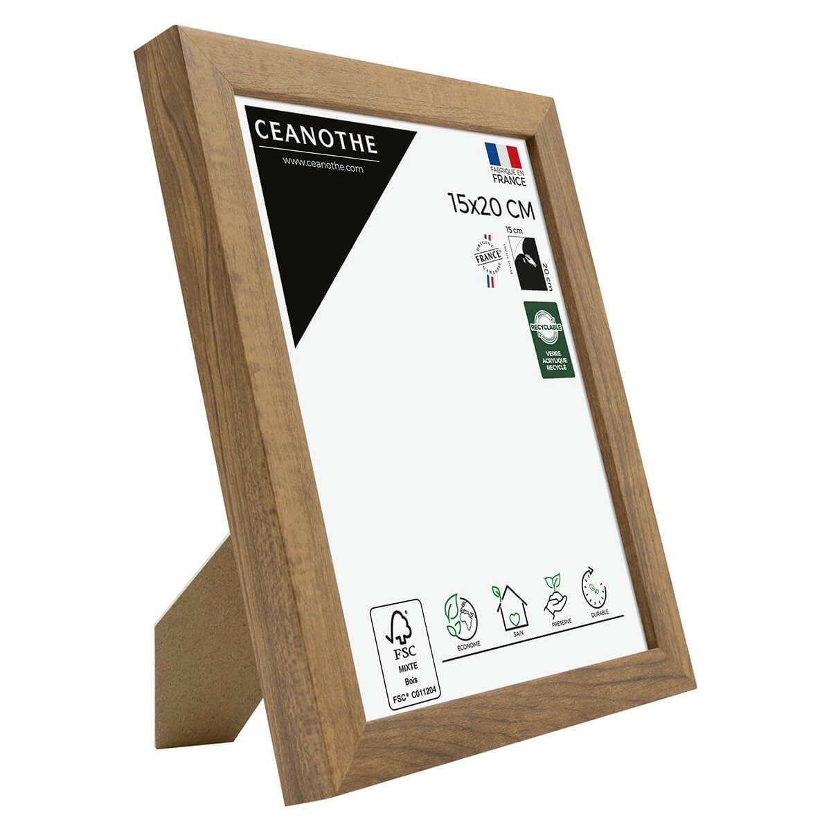 PRECIOUS - Cadre photo noyer 15x20 cm résine recyclée