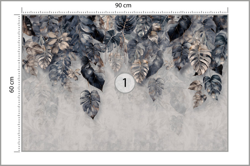 Fototapeta Abstrakcyjne Tropikalne Liście 3D 90x60cm