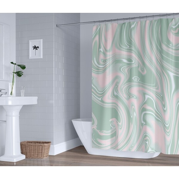 HERMOSA SWIRL GREEN Shower Curtain By Kavka Designs